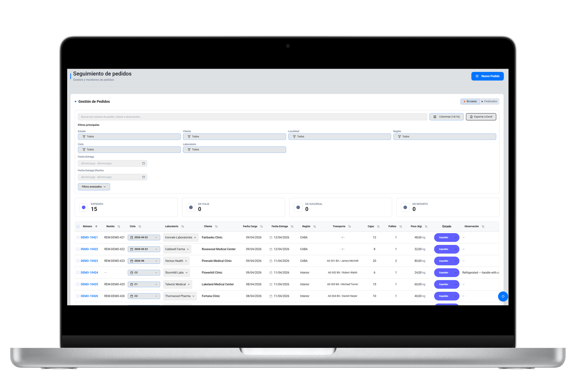 MMS Logística Management Platform screenshot